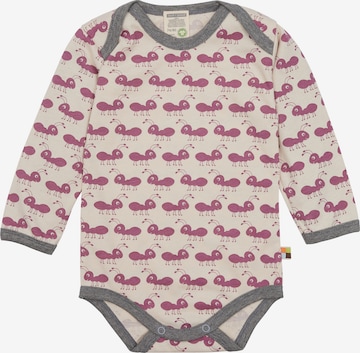 loud + proud Strampler/Body 'Ameisen' in Lila: Vorderseite
