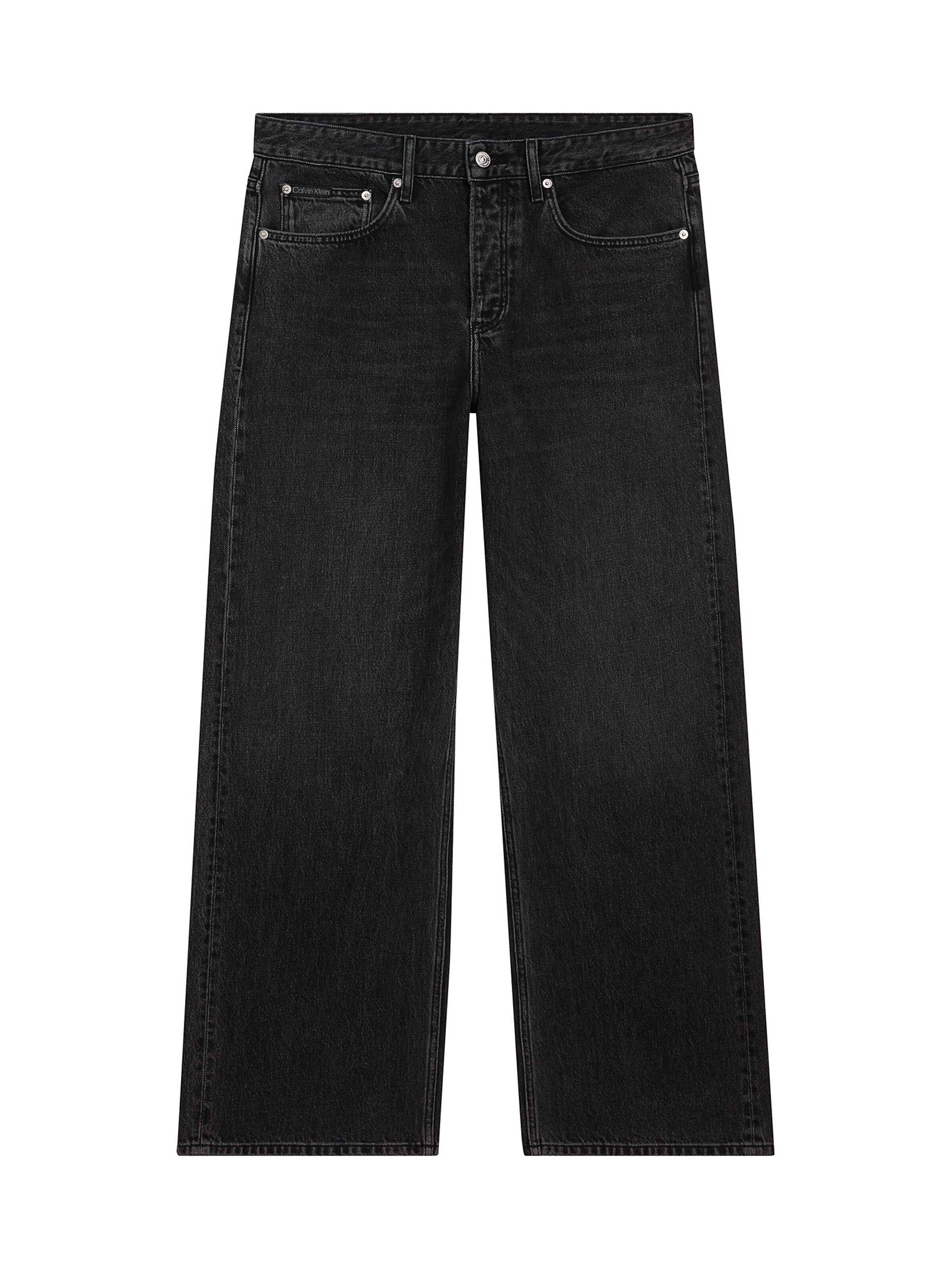 Calvin Klein Jeans Wide leg Jeans '90'S' in Zwart: voorkant