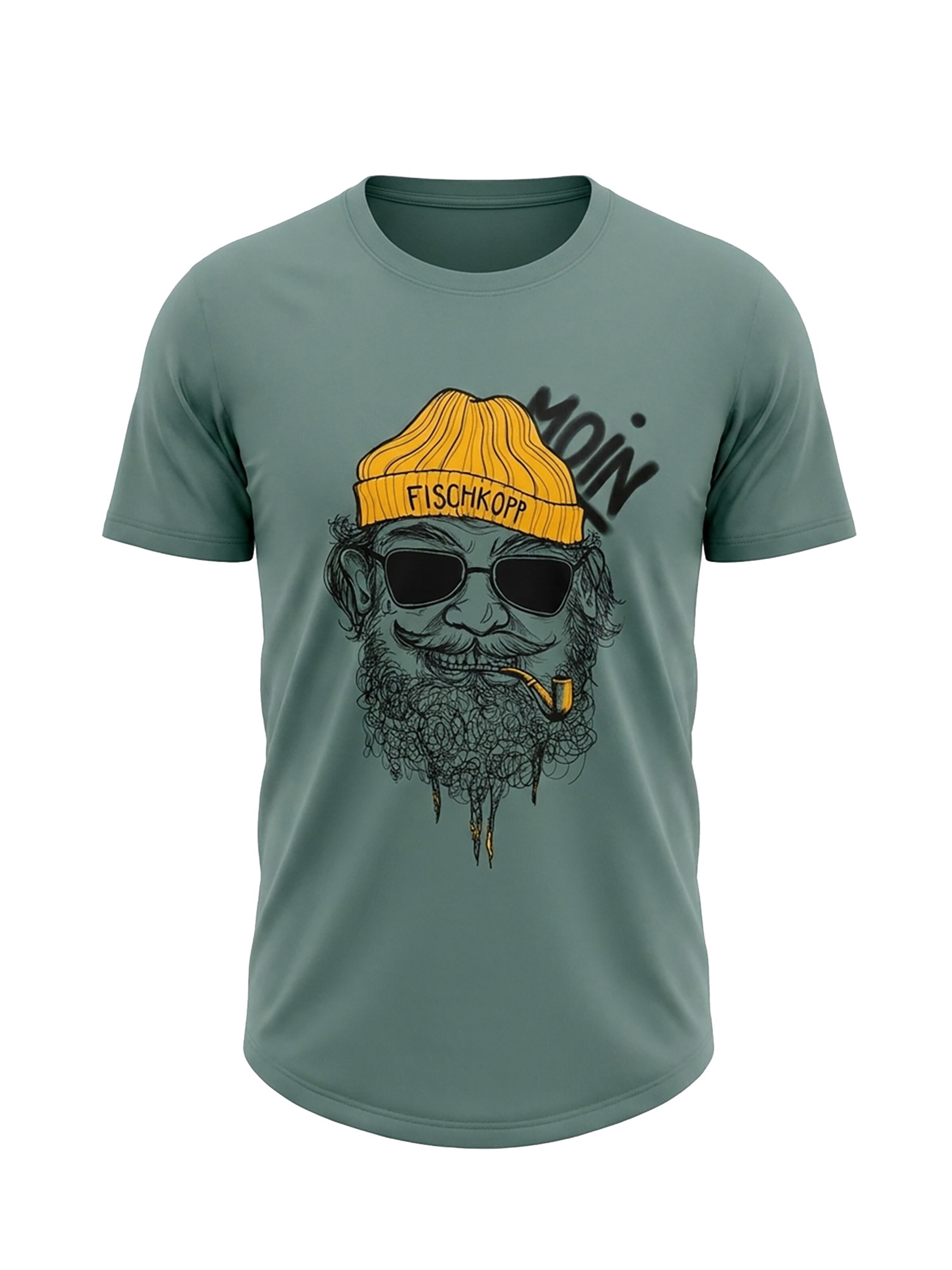 karlskopf Shirt 'FISCHKOPP' in Green: front