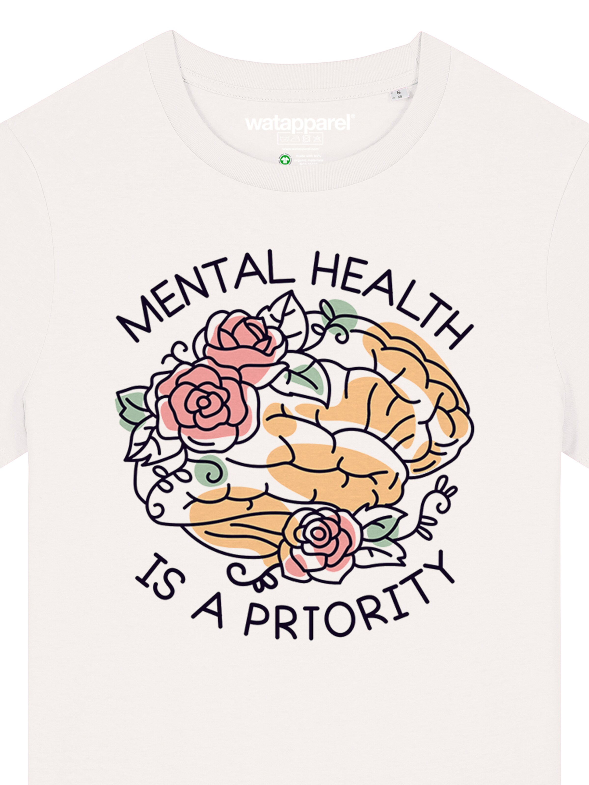 T-shirt 'Mental Health' Watapparel en blanc