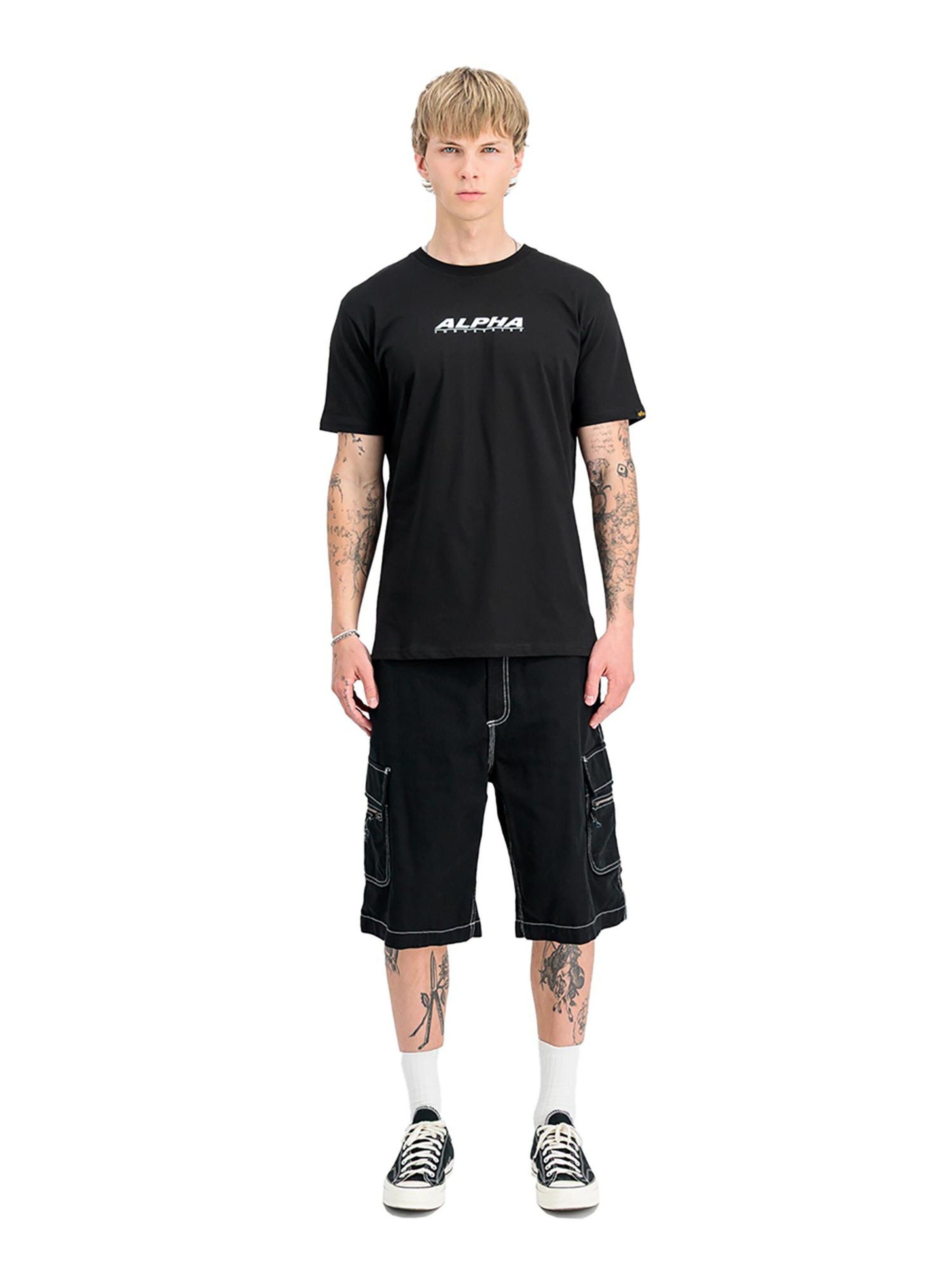 Maglietta 'Rubber' di ALPHA INDUSTRIES in nero