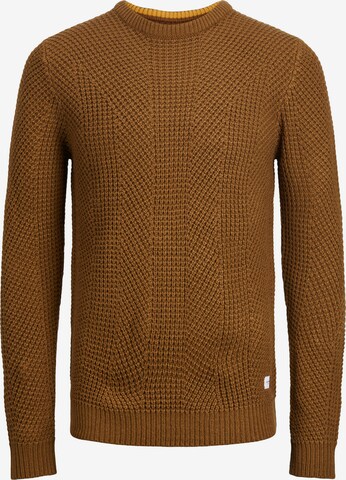 Jack & Jones Plus Sweater 'STANFORD' in Brown: front