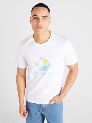 CONVERSE - Camisa 'FILL LANDSCAPE' em branco: frente