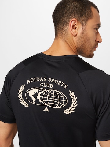 ADIDAS PERFORMANCE Funkční tričko 'Sports Club Graphic' – černá
