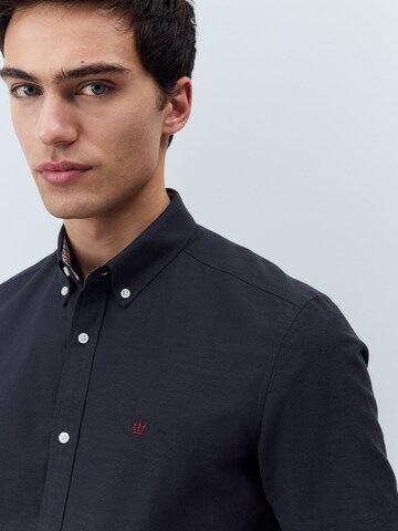 Next Regular fit Button Up Shirt in Grey