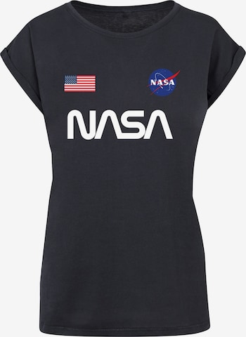 Maglietta 'NASA - Badges' di Merchcode in blu: frontale