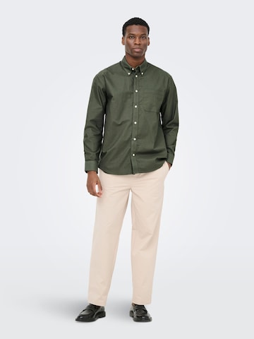 Coupe regular Chemise 'ONSOXFORD' Only & Sons en vert