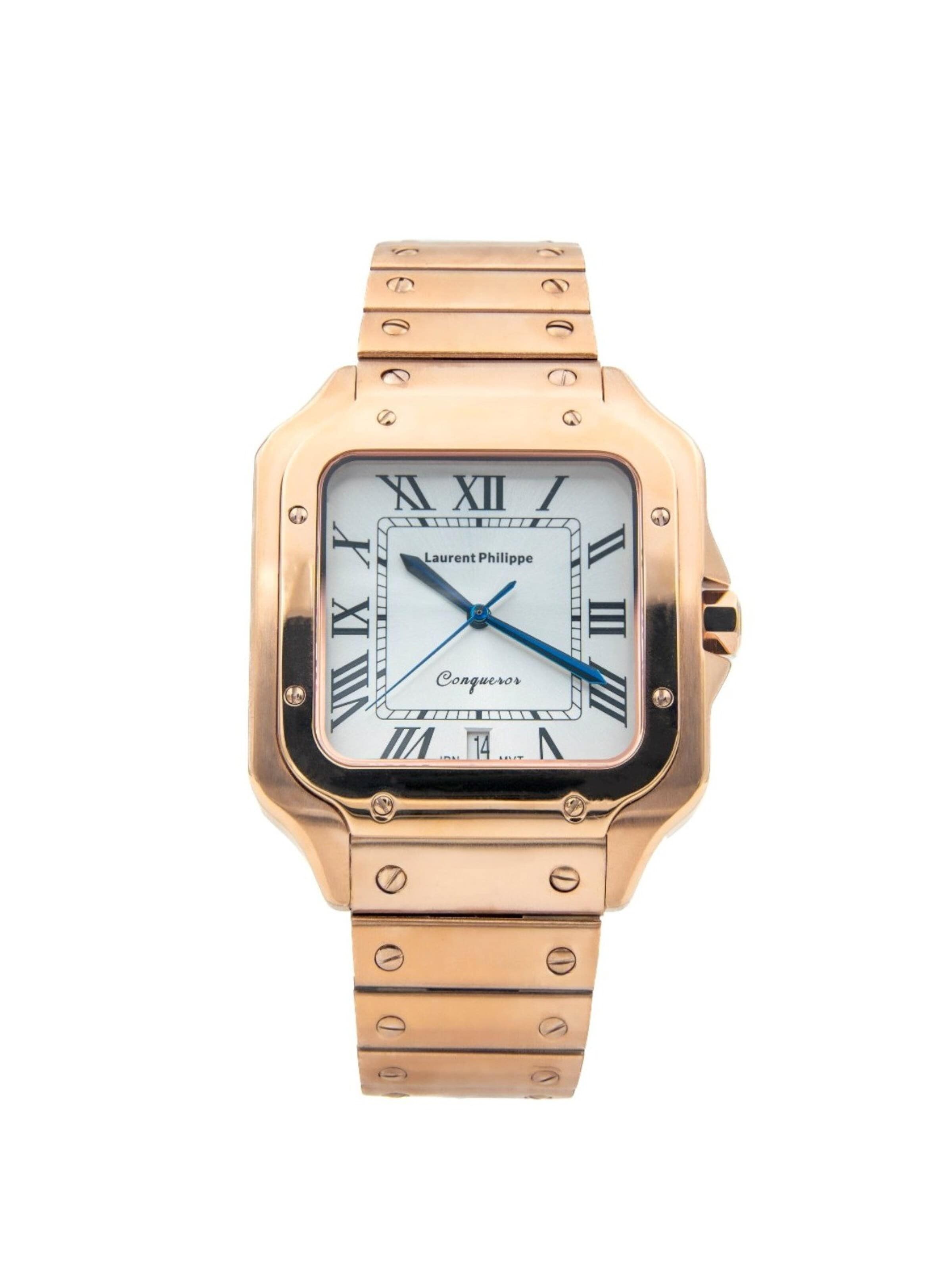 Laurent Philippe - Reloj analógico 'Conqueror Spirit of the Rose – Vanguard' en oro: frente
