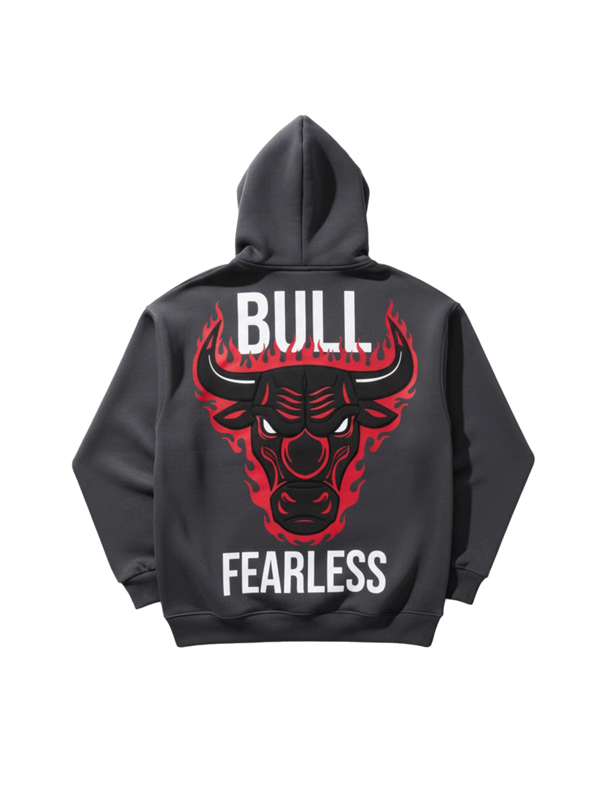 Felpa 'Oversize Bull Fearless Hoodie - Anthracite' di Kleidermafia in grigio: frontale