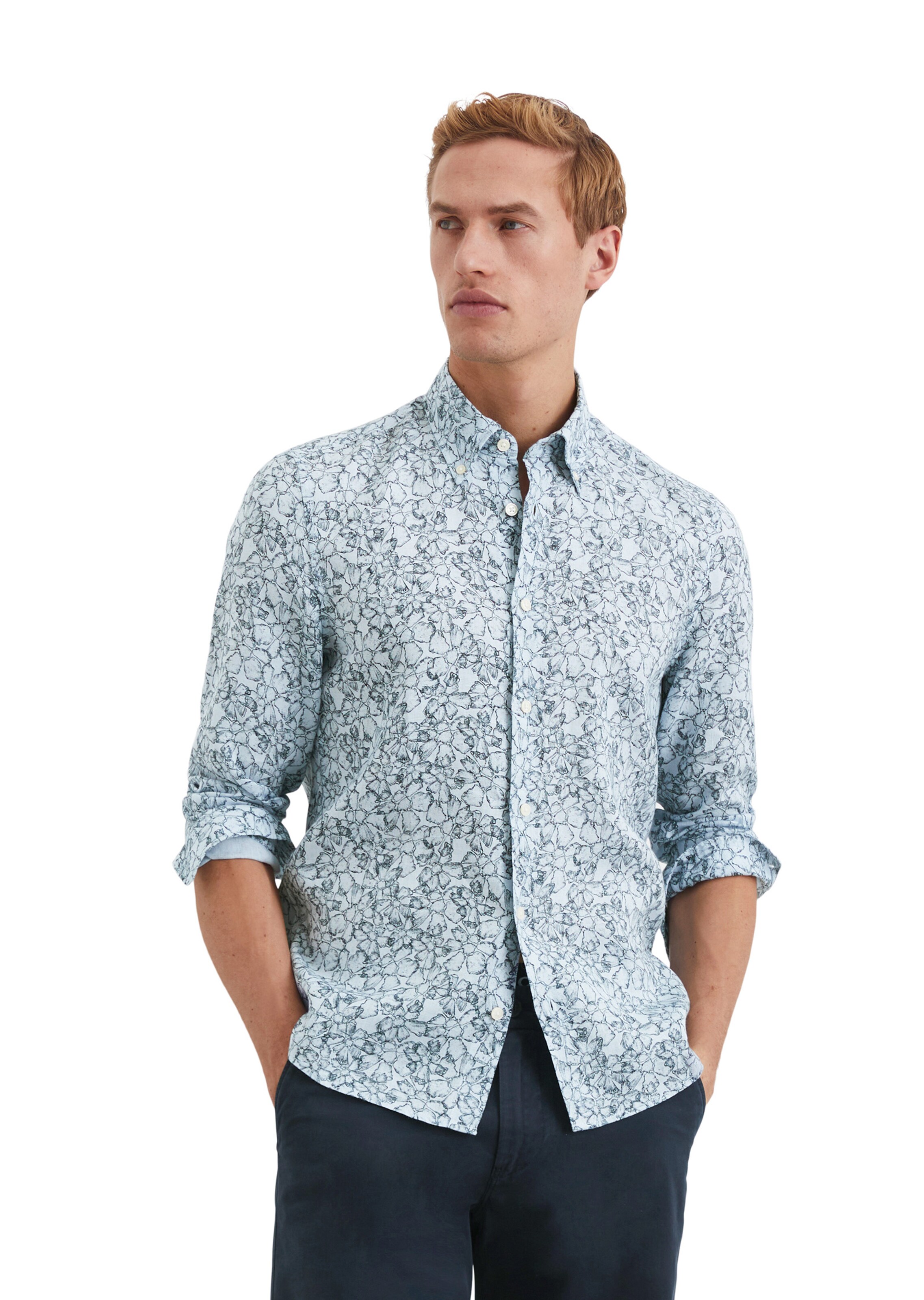 Marc O'Polo Regular Fit Hemd in Blau: Vorderseite