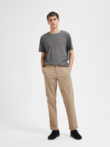 SELECTED HOMME regular Lærredsbukser 'New Miles' i beige