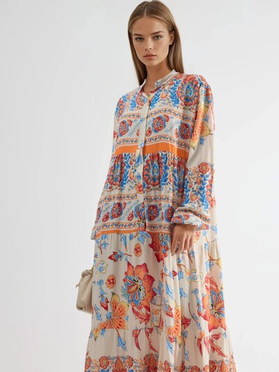 Abito Hiccup di colore blu chiaro / arancione / rosso arancione / bianco, Visualizzazione prodotti