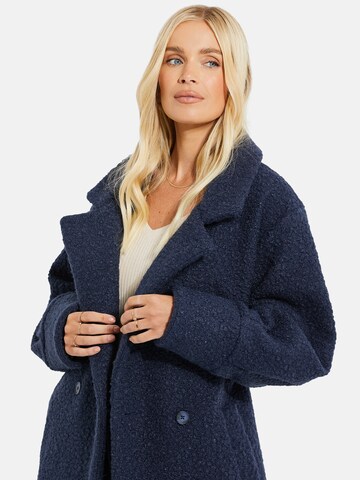 Threadbare Between-Seasons Coat 'Sunflower' in Blue