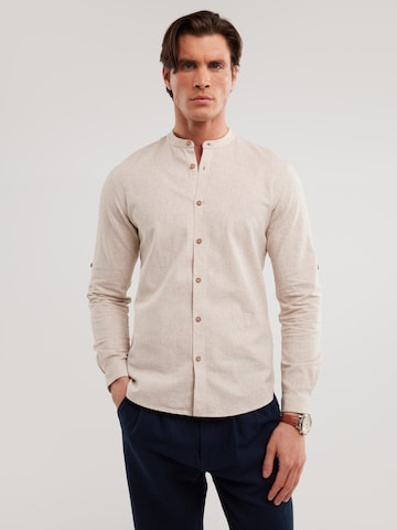 BIG STAR Regular fit Button Up Shirt 'Janew' in Beige: front