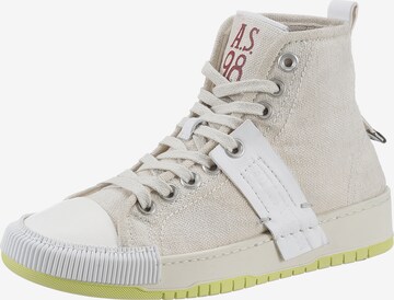 A.S.98 High-Top Sneakers in Beige: front