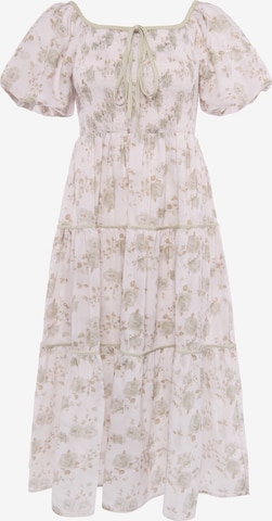 Usha - Vestido em rosa: frente