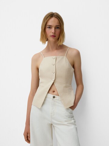 Camicia da donna di Bershka in beige: frontale