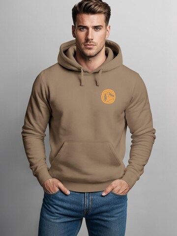 Neverless Sweatshirt 'Landschaft Badge' in Brown
