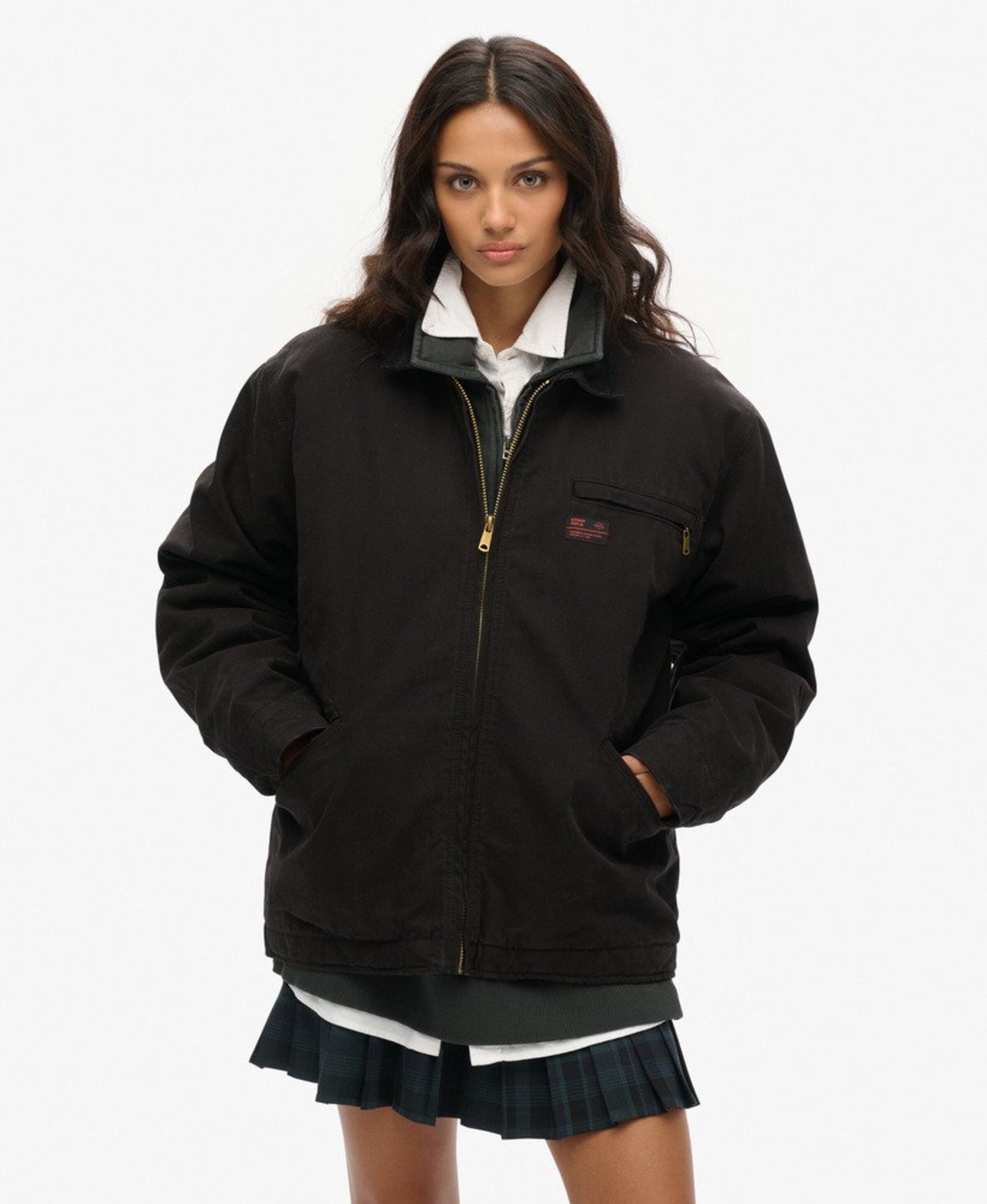 Superdry Tussenjas in Zwart: voorkant