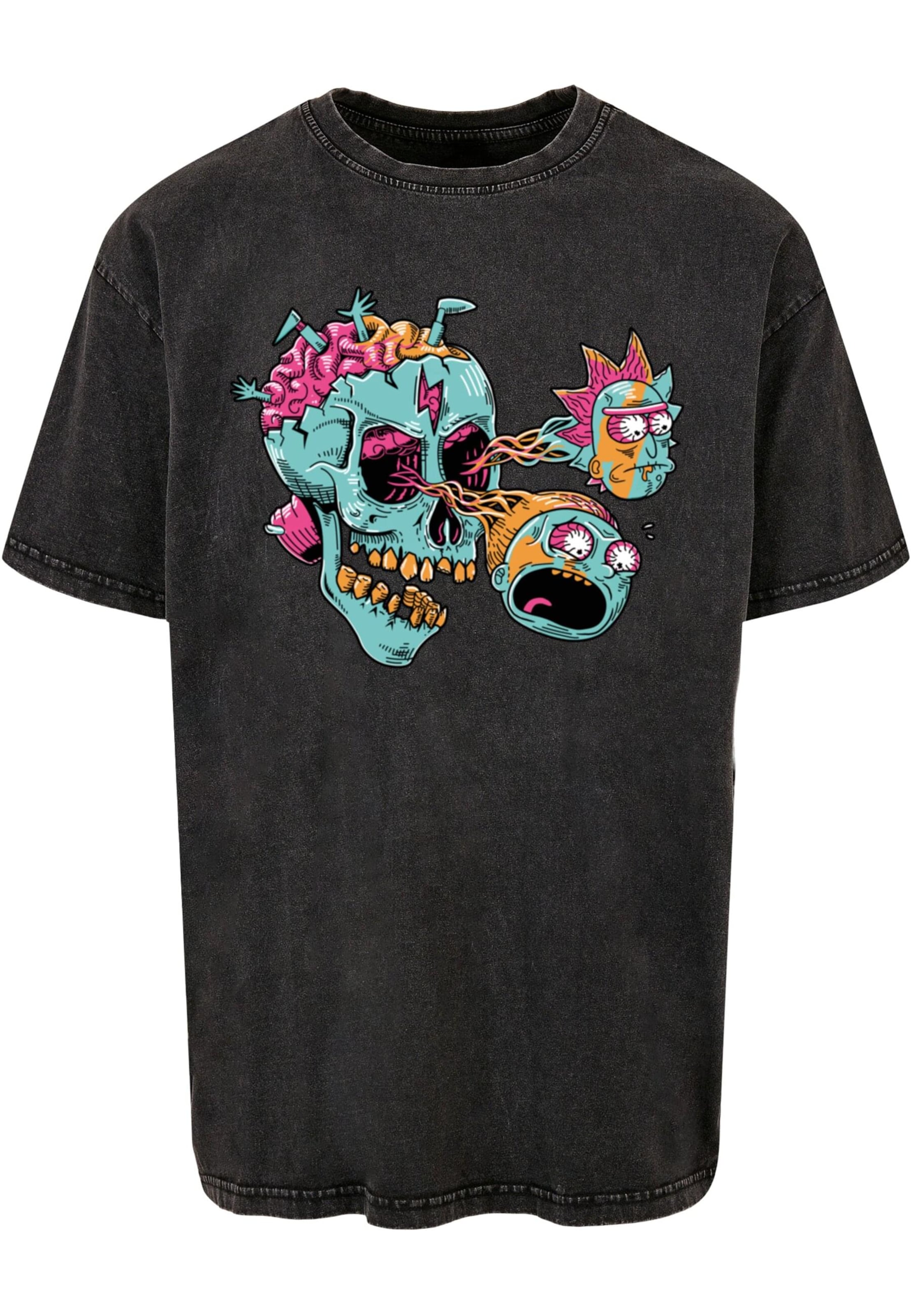 ABSOLUTE CULT T-Shirt 'Rick And Morty - Eyeball Skull' in Schwarz: Vorderseite