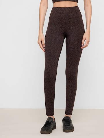 CALZEDONIA Skinny Leggings 'First Class' in Brown: front