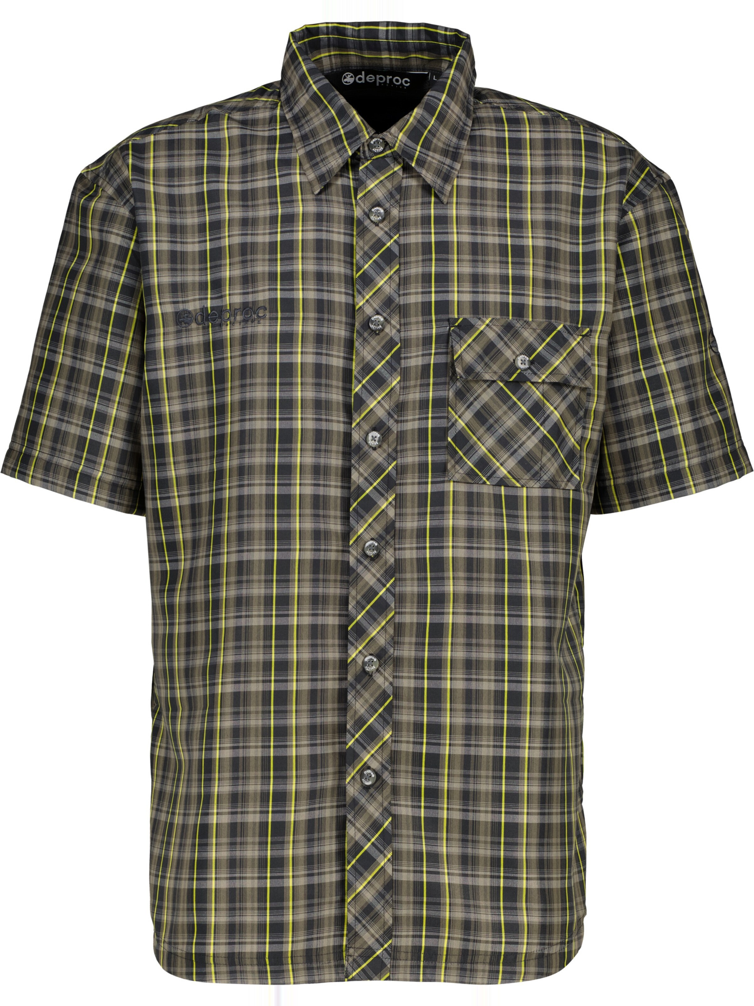 Coupe regular Chemise 'Outdoorhemd Copper Herren Kurzarmhemd kariert große Größen' deproc en vert