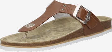 TOM TAILOR T-Bar Sandals in Brown: front