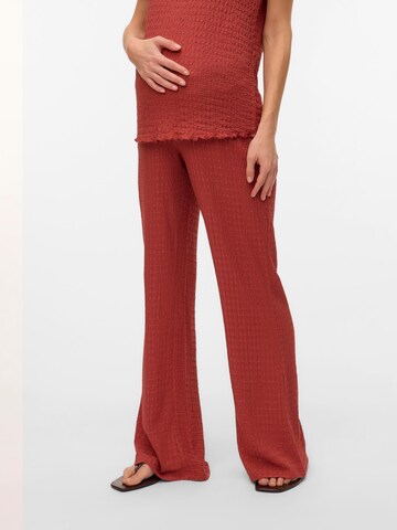 évasé Pantalon MAMALICIOUS en marron