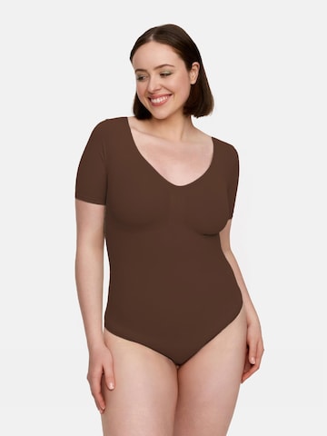 cfab by creamy fabrics Shapingbody 'T-Shirt Bodysuit Sculpting Shapewear mit String' in Bruin