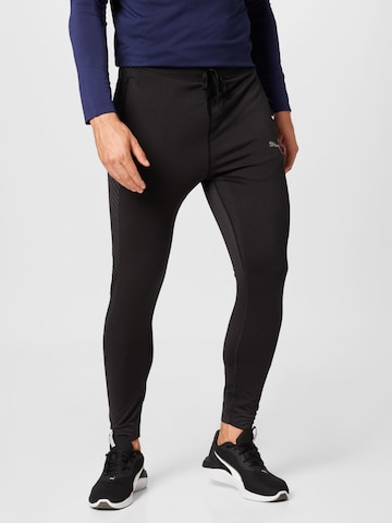 Effilé Pantalon de sport PUMA en noir : devant