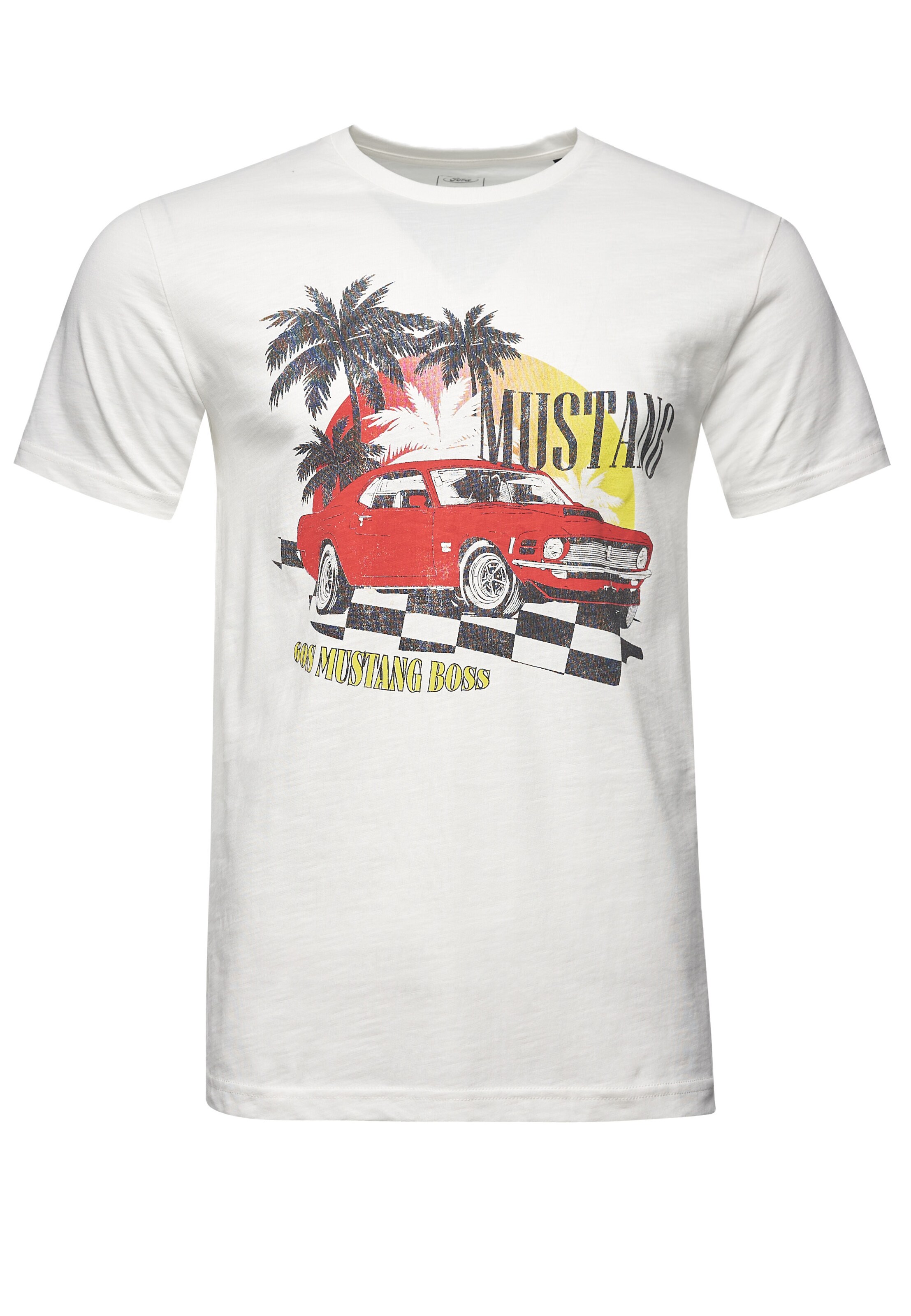 Recovered Shirt 'Ford Tropical Mustang' in Beige: front