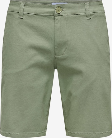 Only & Sons Брюки-чинос 'ONSCAM' в Зеленый: спереди