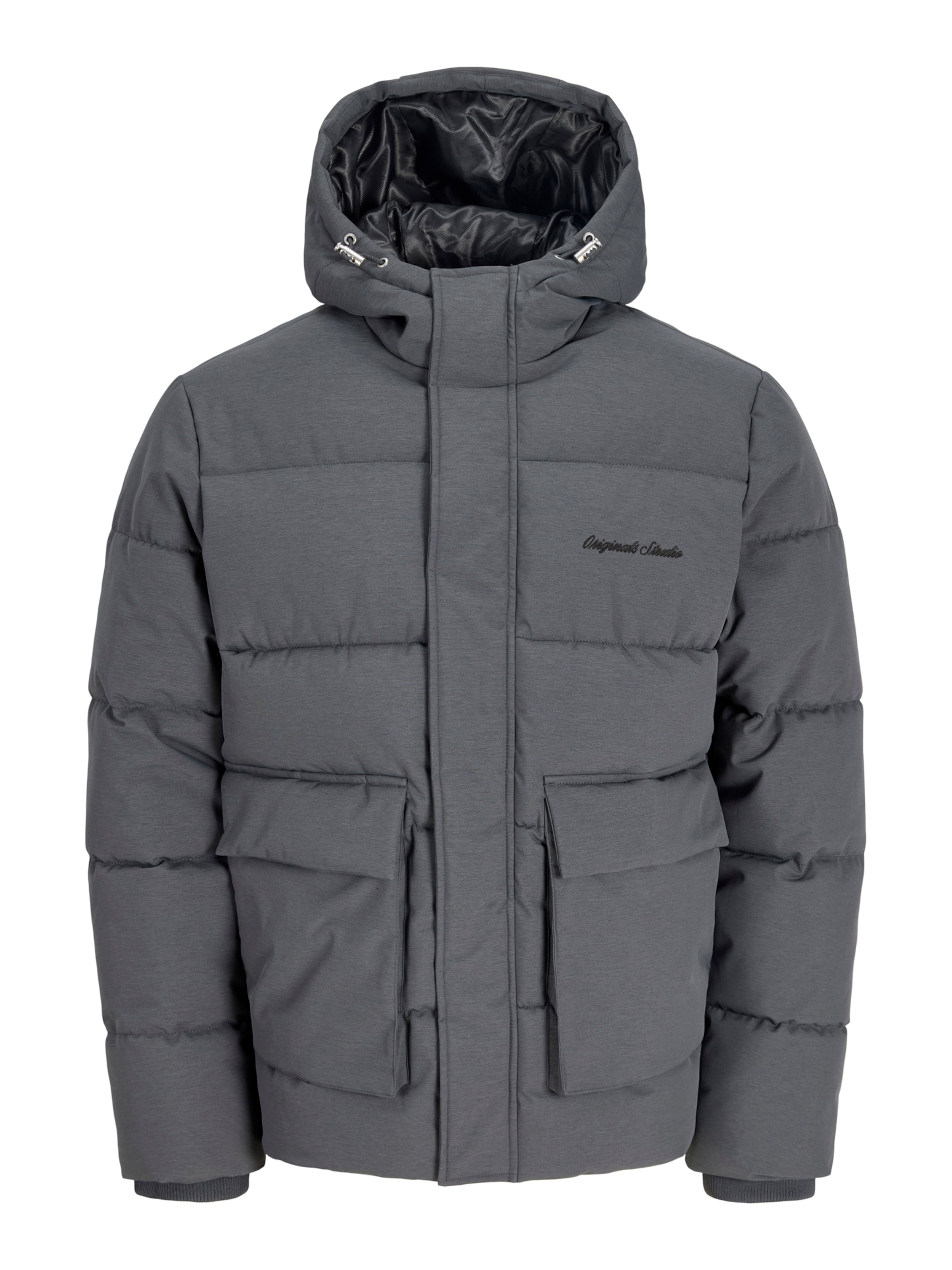 JACK & JONES Kurtka zimowa 'JORNORREBRO' w kolorze szary: przód