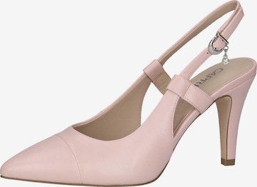 CAPRICE Slingback Pumps in Pink: front