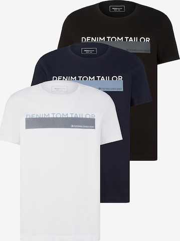 Tricou de la TOM TAILOR DENIM pe albastru: față