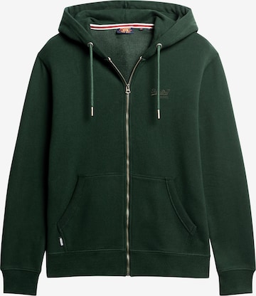 Superdry Zip-Up Hoodie in Green: front