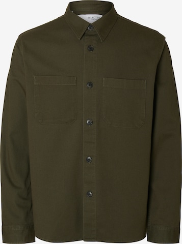SELECTED Regular fit Button Up Shirt 'SLHTRAVIS' in Green: front