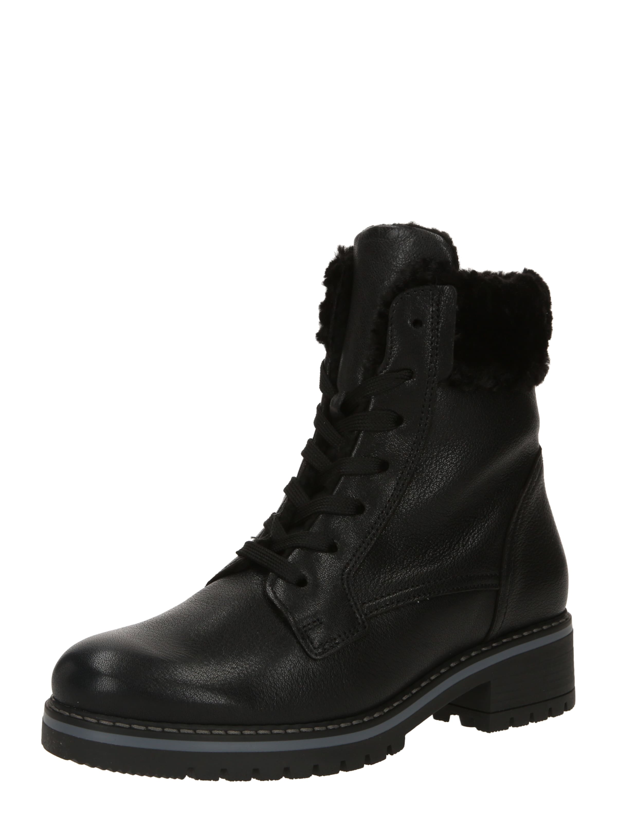 GABOR Lace-Up Ankle Boots in Black: front