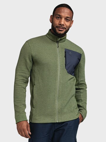 Schöffel Athletic fleece jacket 'Genua' in Green: front