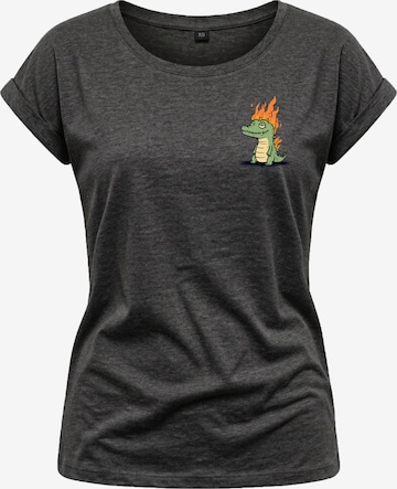 MAKAYA Shirt 'Krokodil' in Grey: front