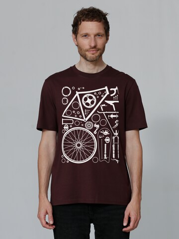 T-Shirt ' Fahrradteile ' Watapparel en rouge : devant