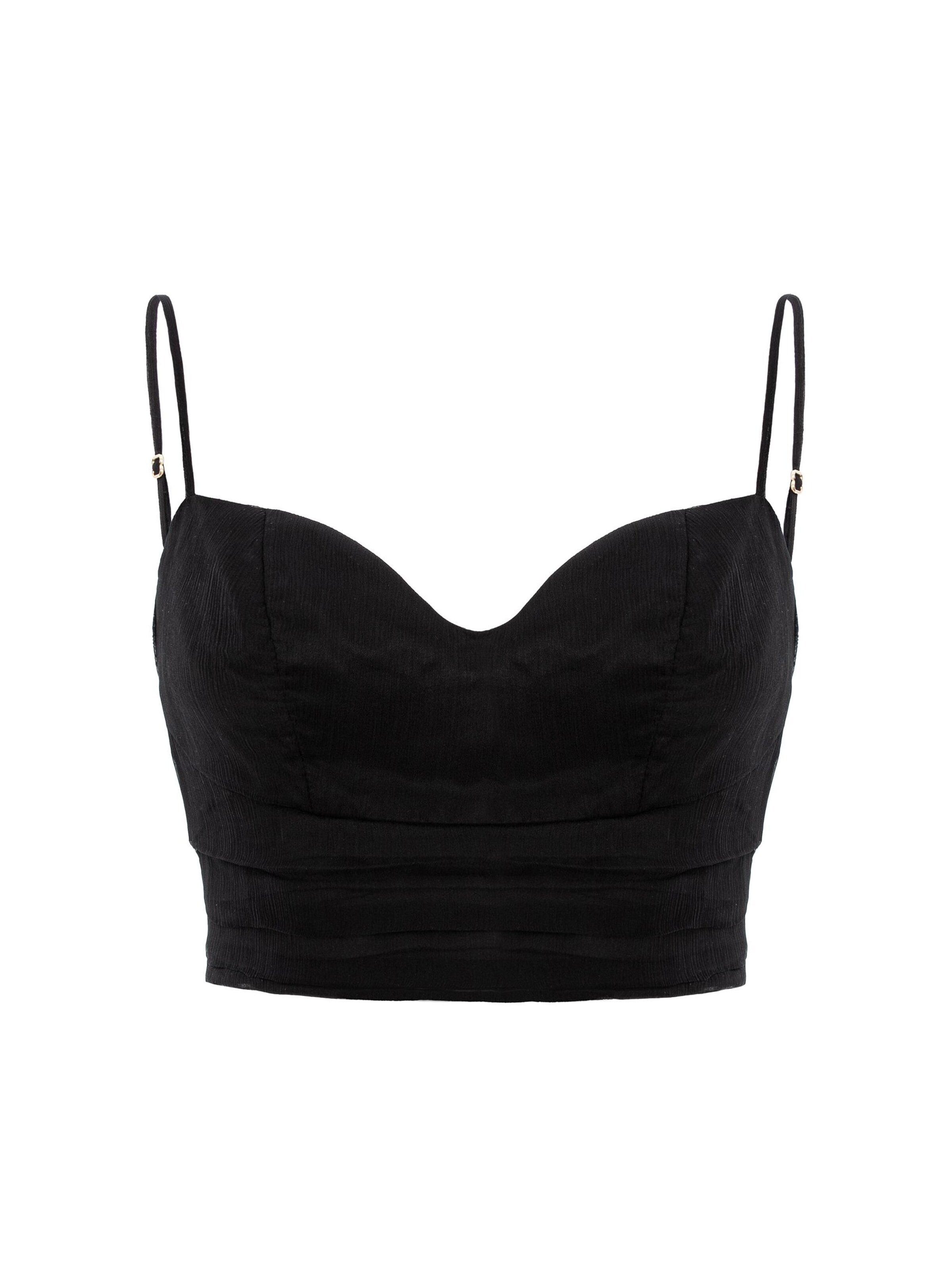 Camicia da donna 'Silk Corset Top With Straps' di AVENUE N°29 in nero: frontale
