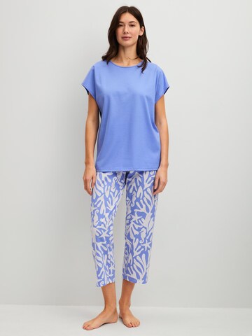 CALIDA Pyjama 'Cotton Special'‌‌‌‌‌ in Blau: Vorderseite