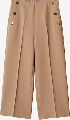 MANGO Regular Pleated Pants 'Dorado' in Brown: front