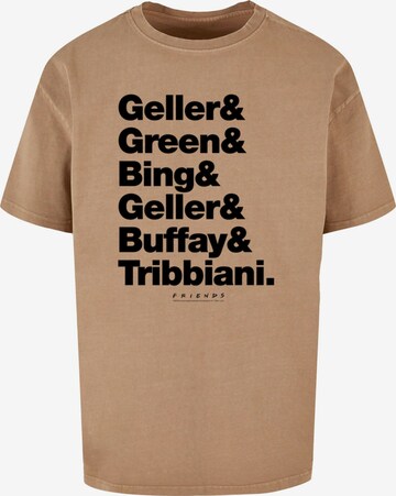 ABSOLUTE CULT Shirt 'Friends - Surnames' in Brown: front
