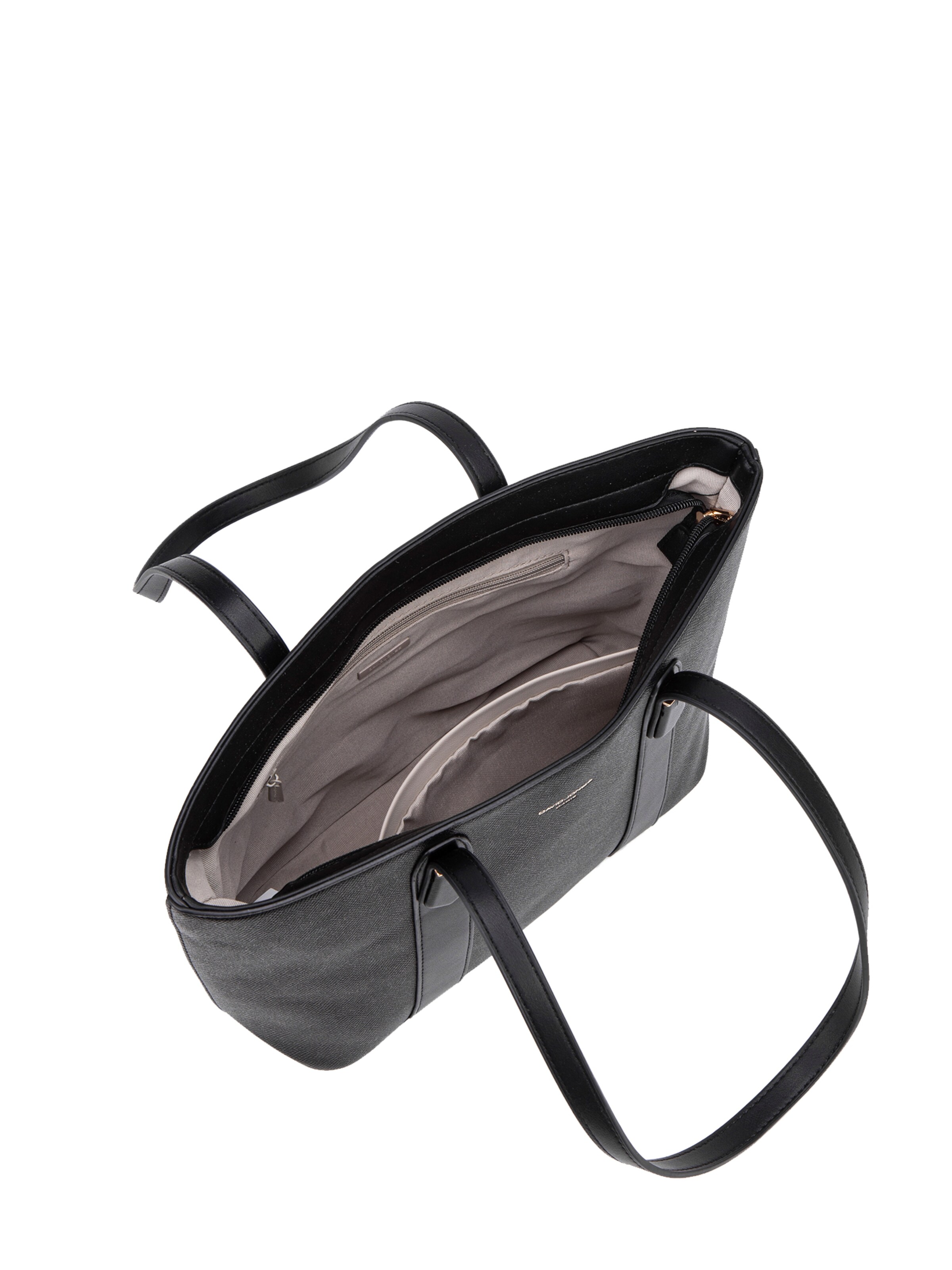 Borsa a spalla 'Borsa a Spalla Donna Vegan Leather 36x23 cm - Chiusura Zip' di David Jones in nero