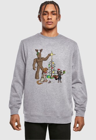 ABSOLUTE CULT Sweatshirt 'Guardians Of The Galaxy - Holiday Festive Group' in Grey: front