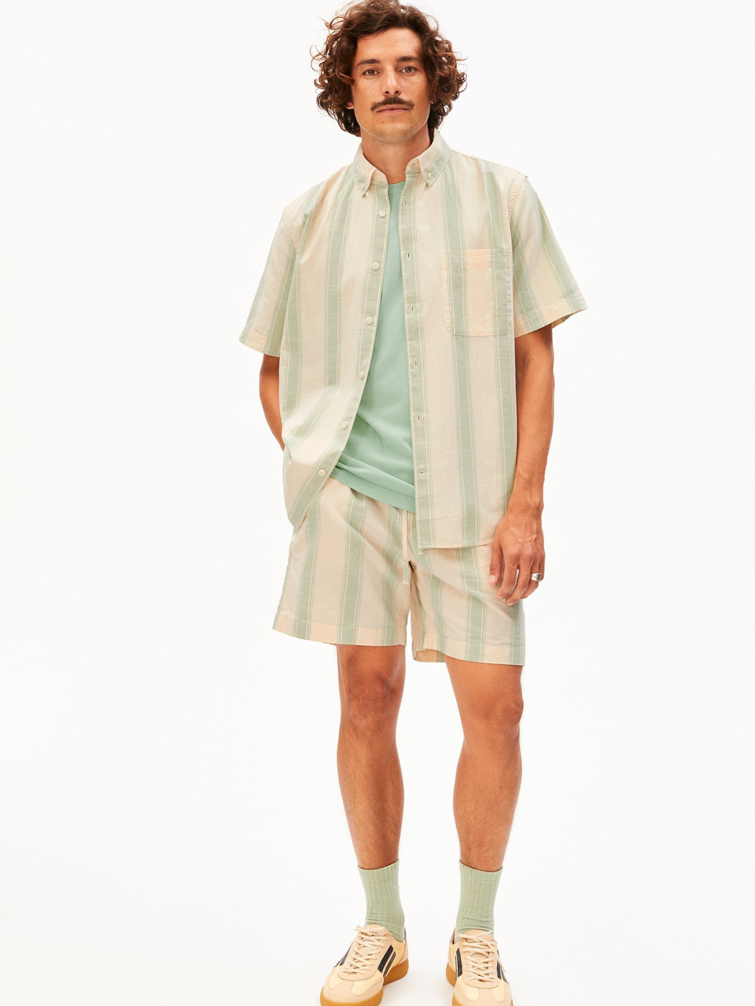 ARMEDANGELS Comfort fit Button Up Shirt in Blue