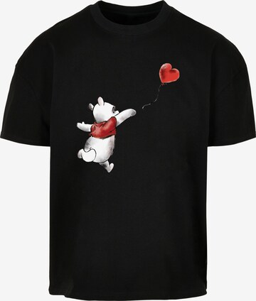 F4NT4STIC Shirt 'Disney Winnie The Pooh & Balloon' in Zwart: voorkant