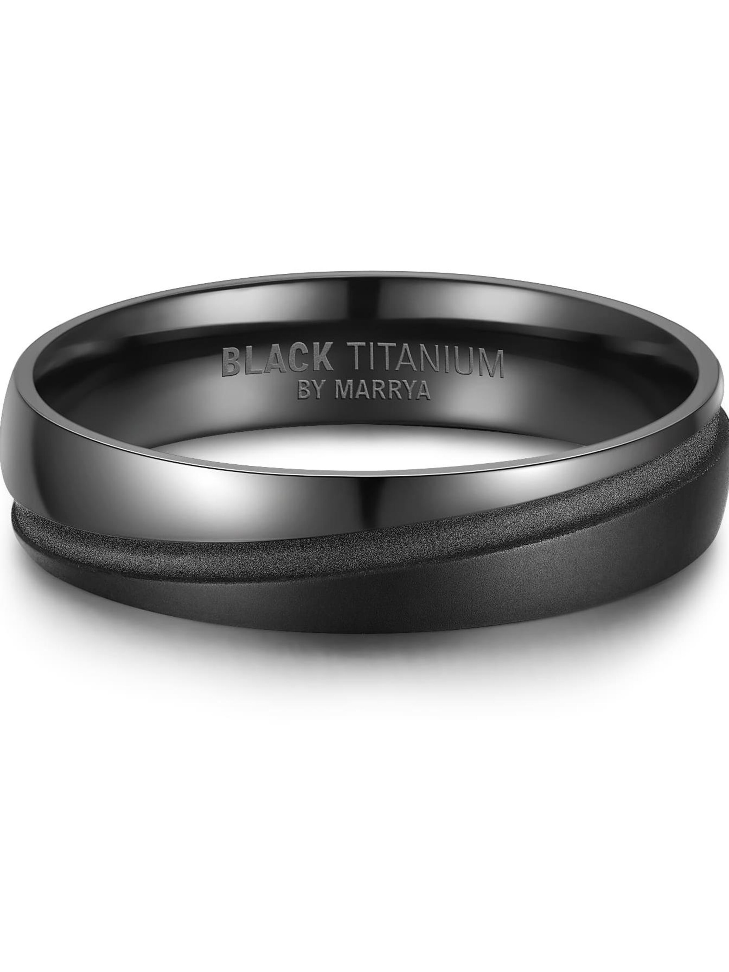 MARRYA Ring 'MARRYA Ehering BT-08 aus Black Titanium' in Grey
